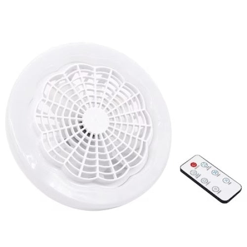 Ventilator de tavan cu iluminare, cu LED alb, diametru 23cm, putere lampa 30W, alb
