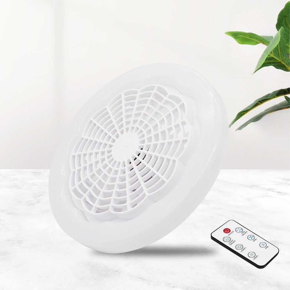 Ventilator de tavan cu iluminare, cu LED alb, diametru 23cm, putere lampa 30W, alb
