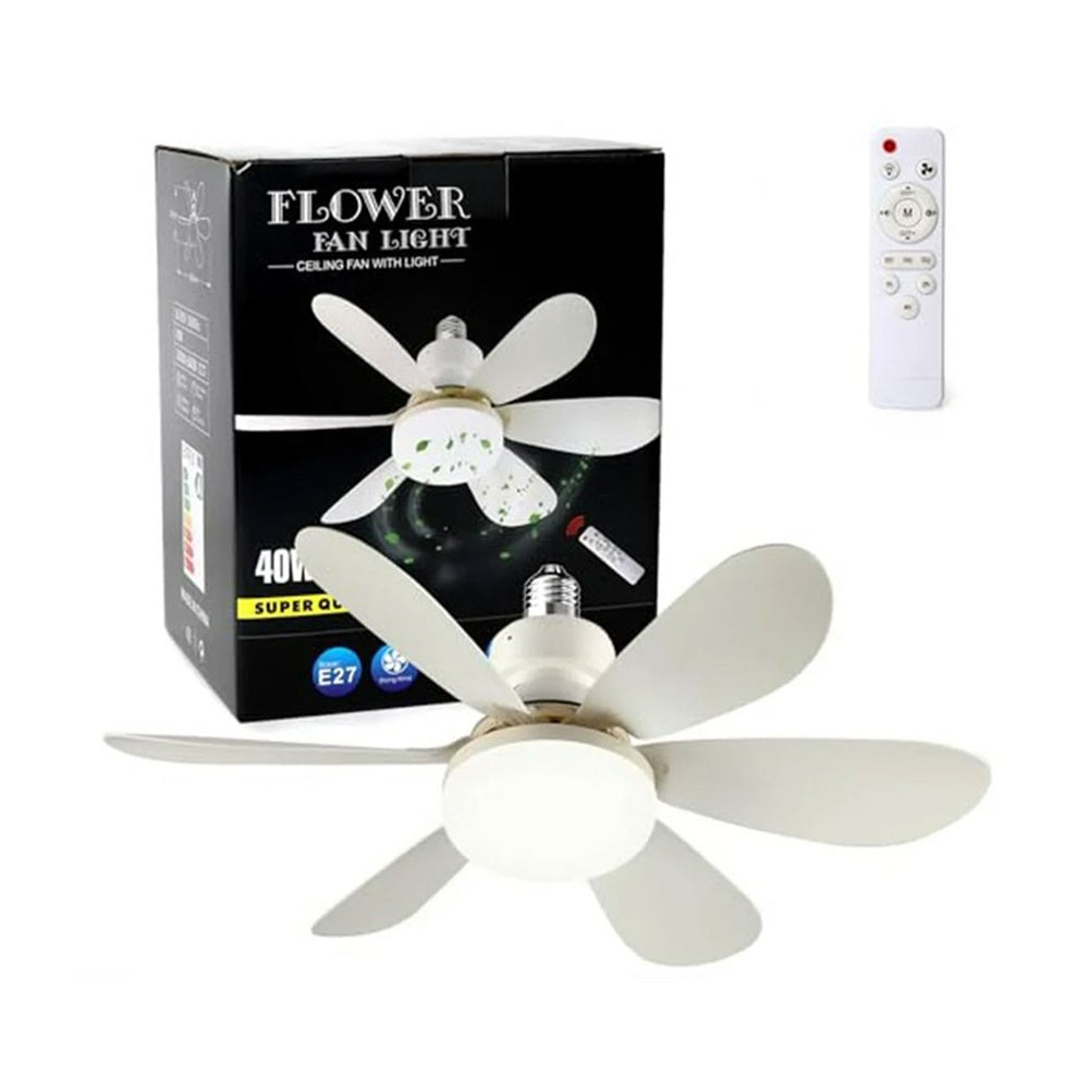 Ventilator de tavan cu LED, control de la distanta, cu telecomanda, 52cm