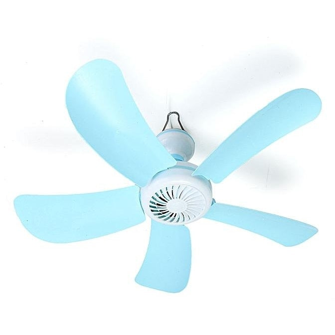 Ventilator de tavan, portabil, putere 8W, cu comutator de alimentare, cu suport pentru agatare, din plastic, alb