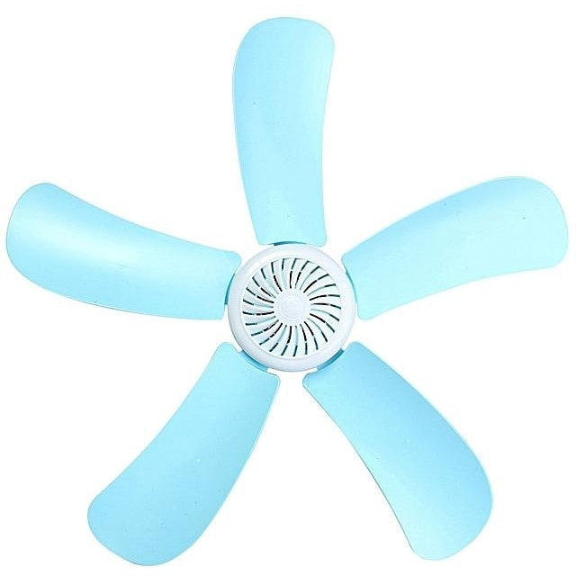 Ventilator de tavan, portabil, putere 8W, cu comutator de alimentare, cu suport pentru agatare, din plastic, alb