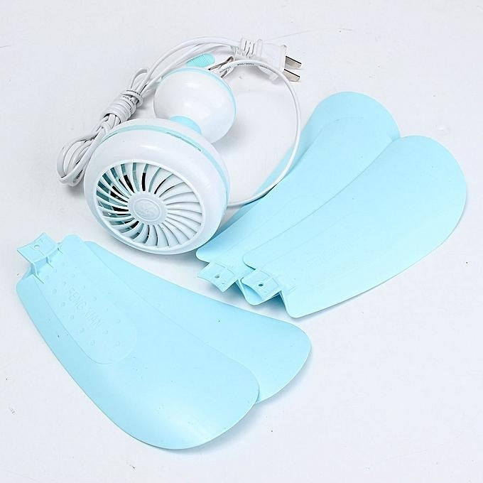 Ventilator de tavan, portabil, putere 8W, cu comutator de alimentare, cu suport pentru agatare, din plastic, alb