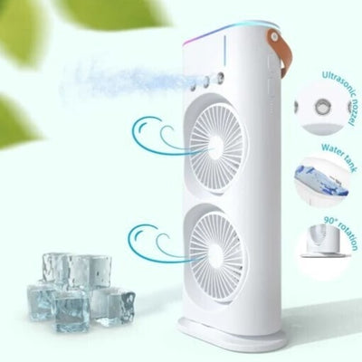 Ventilator dublu, cu iluminare RGB, racire 16 grade Celsius