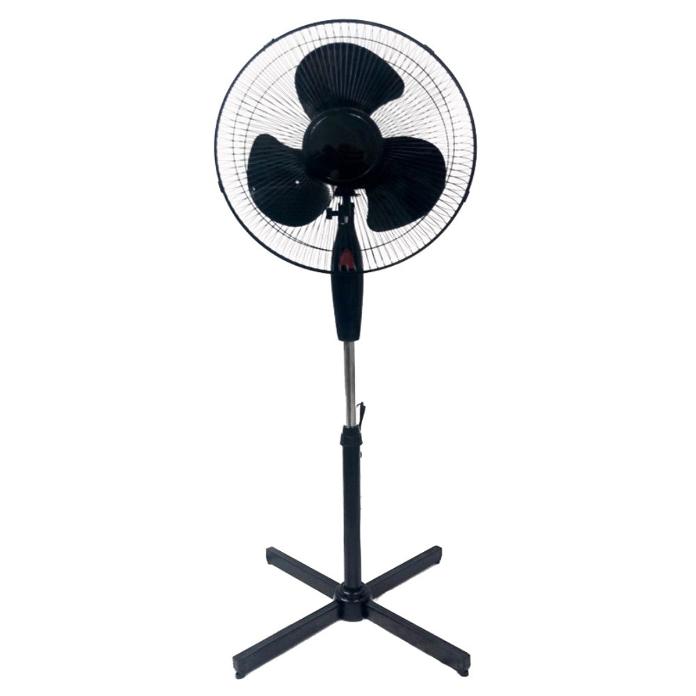 Ventilator electric, cu 3 trepte de viteza, grila de protectie, putere 40W, dimensiuni 60 x 60 x 126-168 cm, reglabil, baza antialunecare, negru