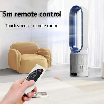 Ventilator electric, fara pale, cu 8 trepte de viteza, telecomanda, dimensiuni 58x14.5 cm, alb