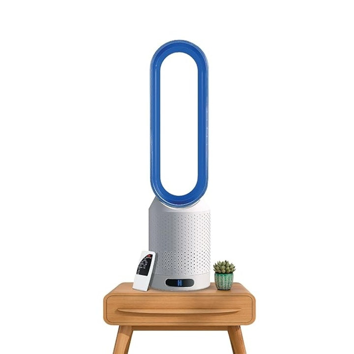 Ventilator electric, fara pale, cu 8 trepte de viteza, telecomanda, dimensiuni 58x14.5 cm, alb
