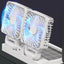 Ventilator pliabil auto, portabil, reincarcabil cu 2 capete, alimentat cu energie solara, cu baterie reîncărcabilă, alb