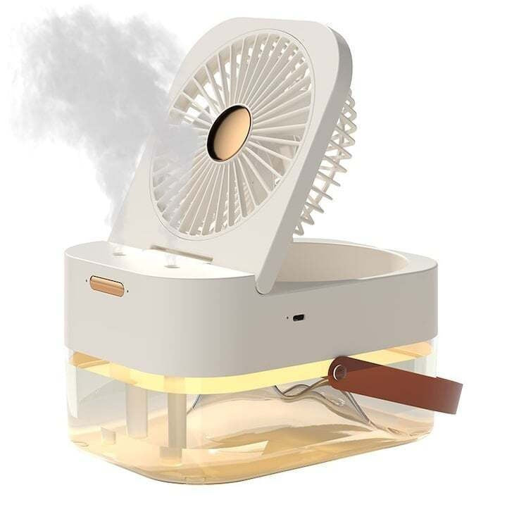 Ventilator portabil 2 În 1, Purificare Aer, Umidificare, Rezervor de Apa, 3 Trepte de Viteza, 12.5 X 22 X 16 cm