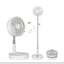 Ventilator portabil, ajustabil, incarcare USB, cu 4 viteze, inaltime reglabila 9,5cm- 102cm, din metal si plastic, ultra silentios, alb