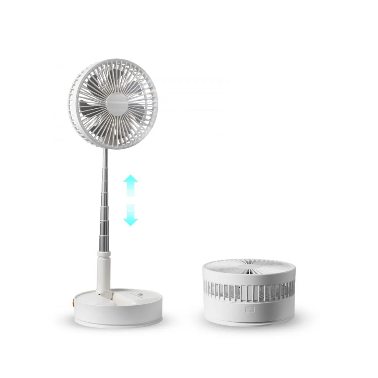 Ventilator portabil, ajustabil, incarcare USB, cu 4 viteze, inaltime reglabila 9,5cm- 102cm, din metal si plastic, ultra silentios, alb