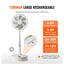 Ventilator portabil, ajustabil, incarcare USB, cu 4 viteze, inaltime reglabila 9,5cm- 102cm, din metal si plastic, ultra silentios, alb