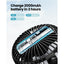 Ventilator portabil cu clips, OVERTANG, Reincarcabil USB, Albastru/Negru