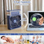 Ventilator portabil, cu rezervor de apa de 600 ml, cu vapori de apa, ventilatie, umidificator, purificator, albastru