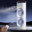 Ventilator portabil de birou cu umidificare prin pulverizare si telecomanda, multifunctional, ecologic, racire eficienta, din plastic, alb