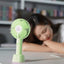 Ventilator portabil, design compact, functionare silentioasa, viteza ajustabila, incarcate USB, cu acumulator, verde