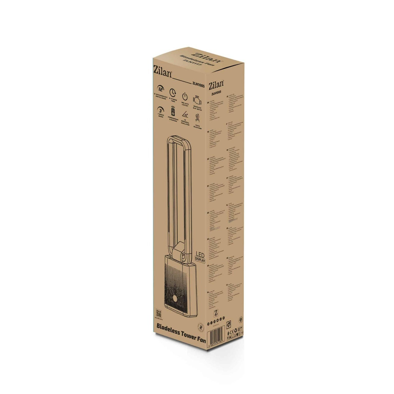 Ventilator turn 50W cu 12 trepte viteza si timer 15h, telecomanda, ecran LED