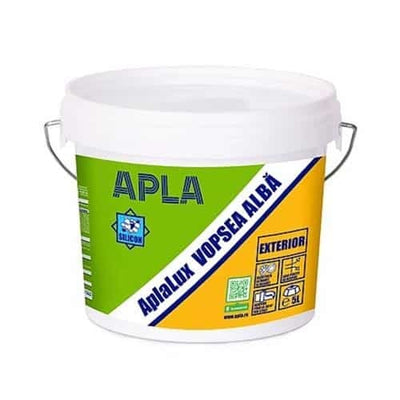 Vopsea lavabila exterior 5L, alb intens, rezistenta la intemperii, putere mare de acoperire