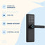 Yală Inteligentă pentru Ușă cu Amprentă, Tastatură și Mâner, Negru – imagine 3